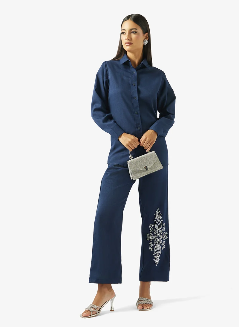 hayas closet  Embroidered Shirt & Pant Set Co-ord for Women | Best Price UAE